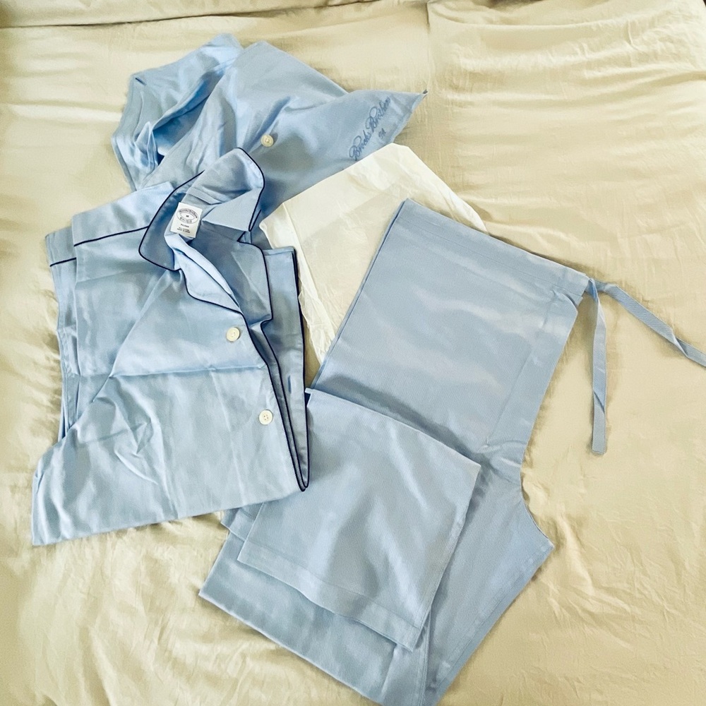 Brooks Brothers Light Blue Pajama Set Men Size Medium